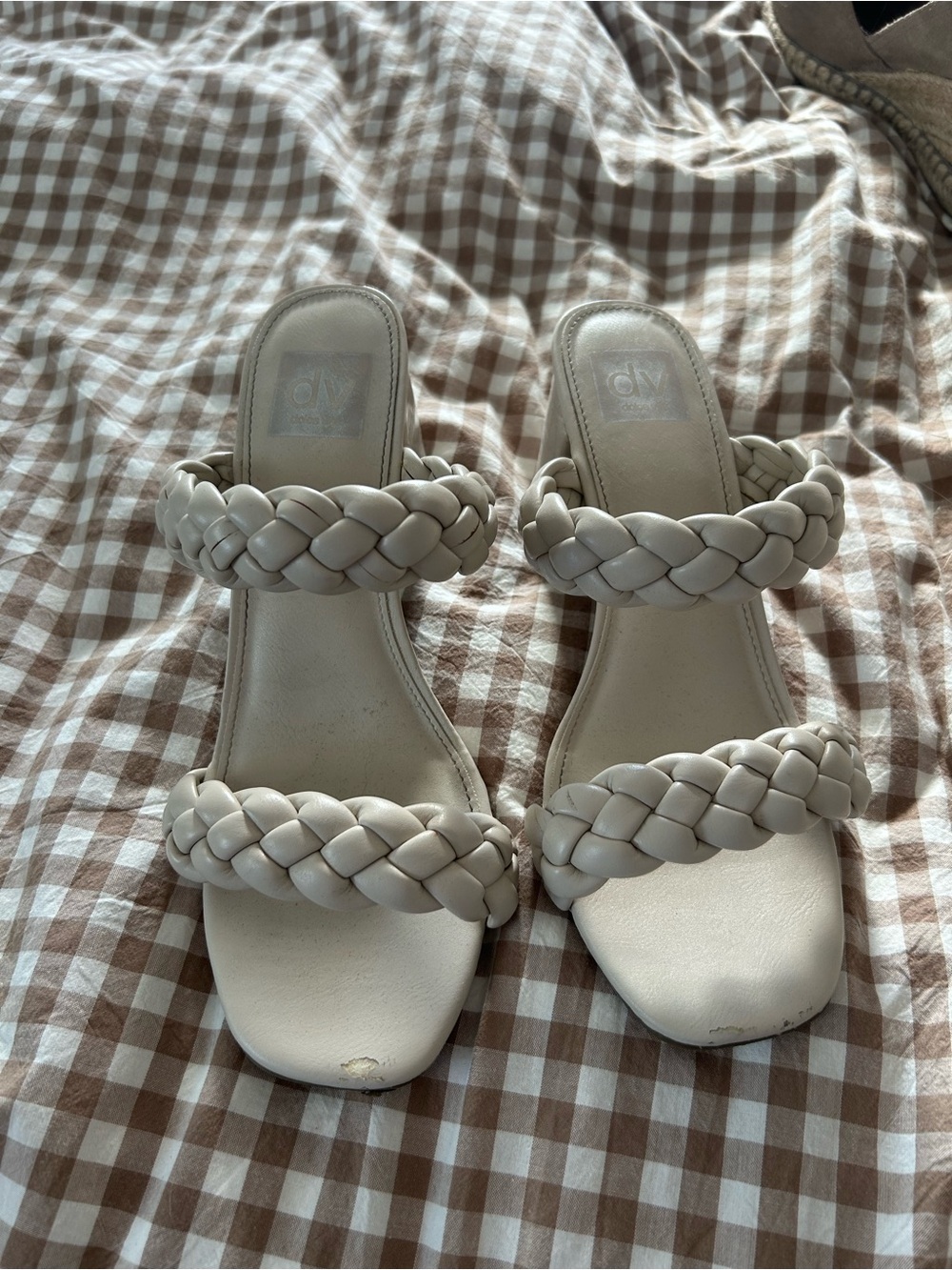 DV by Dolce Vita Braided Double-Strap Mules in Ivory